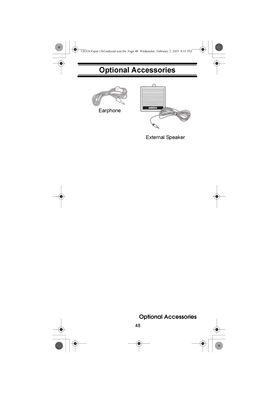 Uniden UBC92XLT manual Optional Accessories 