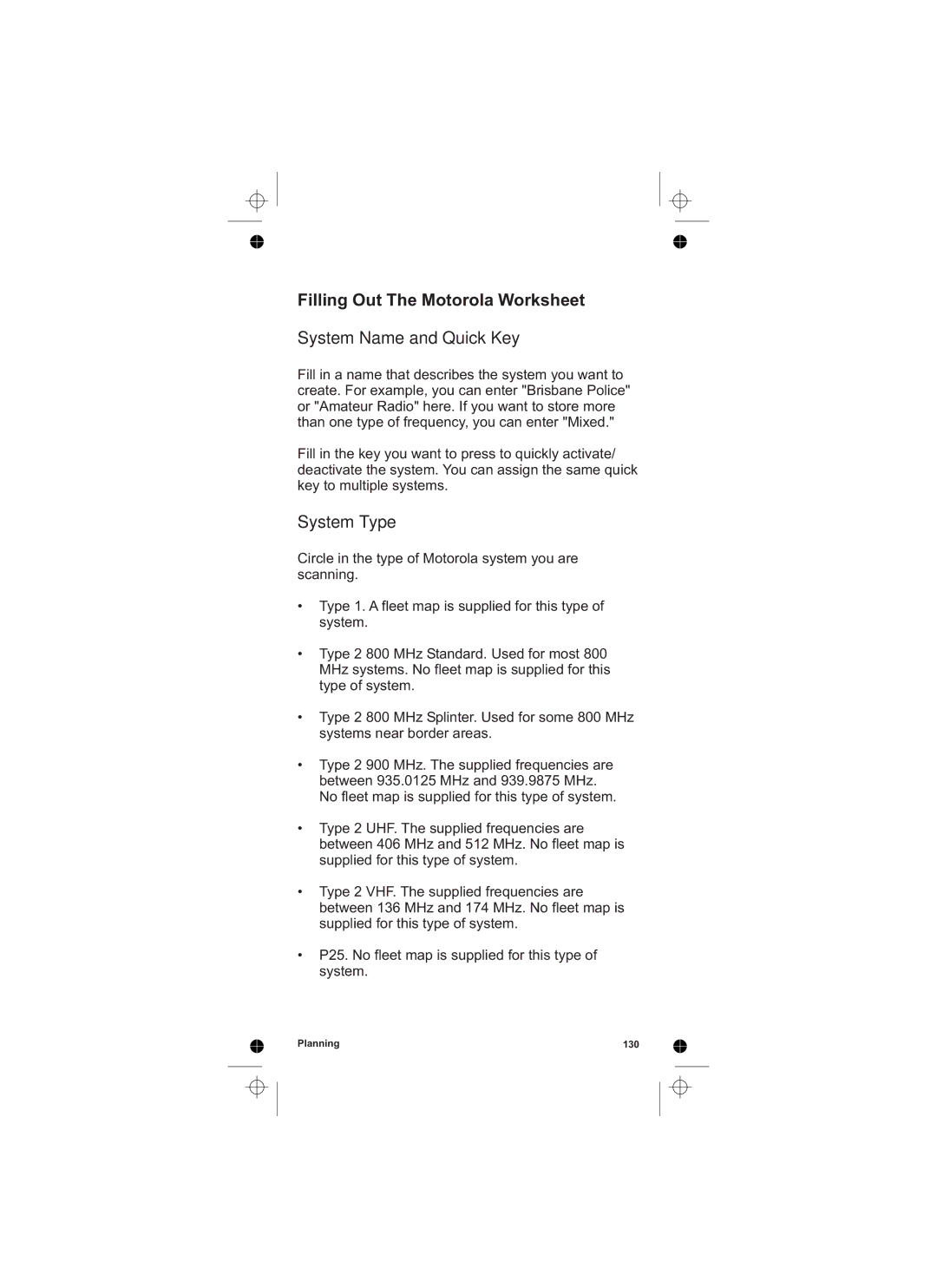 Uniden UBCD396T owner manual Filling Out The Motorola Worksheet, System Type 