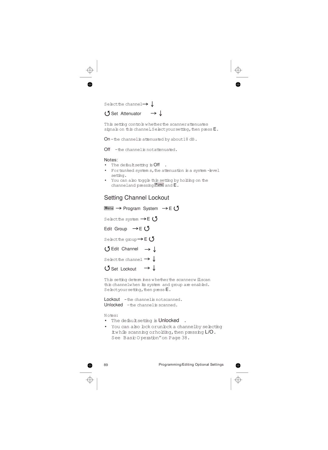 Uniden UBCD396T owner manual Setting Channel Lockout, Set Attenuator 