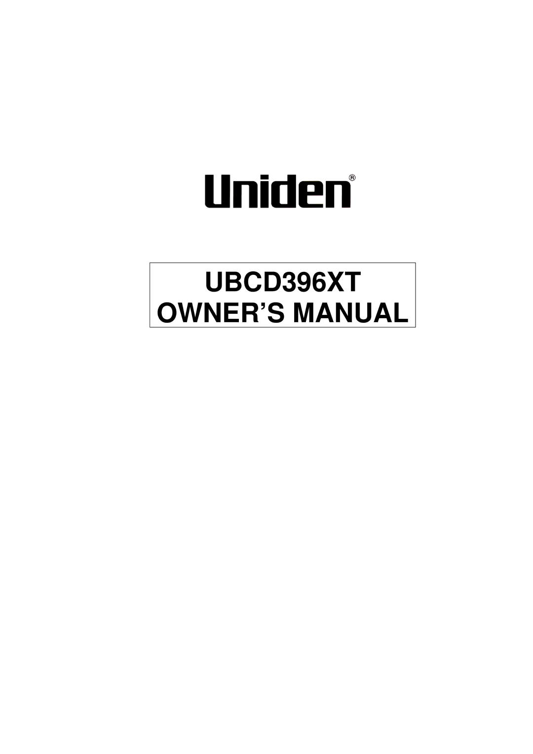 Uniden UBCD396XT owner manual 