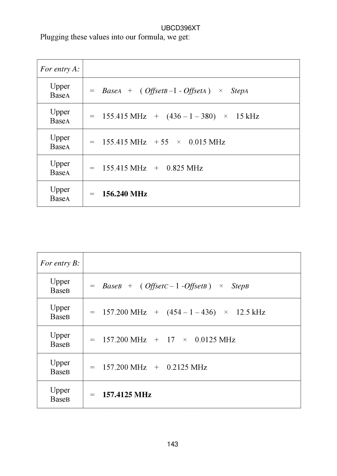 Uniden UBCD396XT owner manual 156.240 MHz 