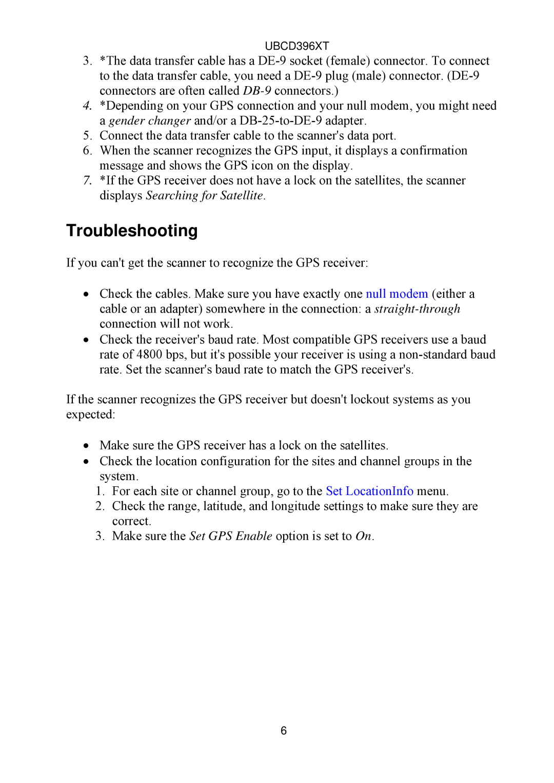 Uniden UBCD396XT owner manual Troubleshooting 