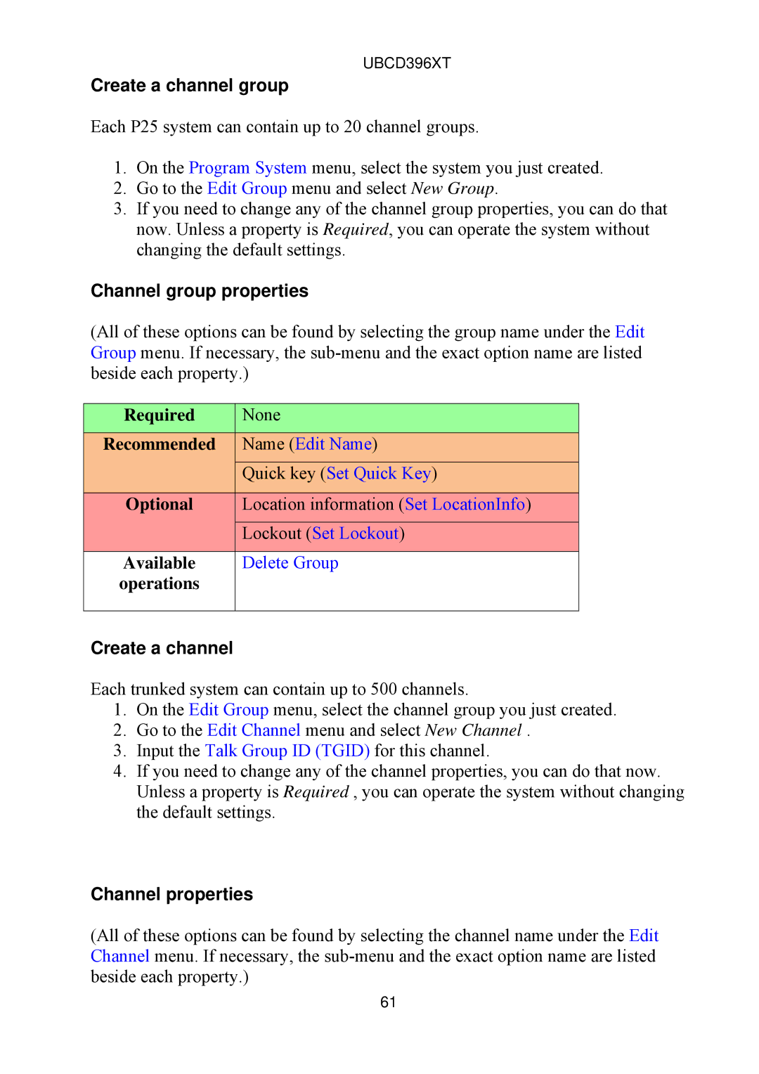 Uniden UBCD396XT owner manual Create a channel group 