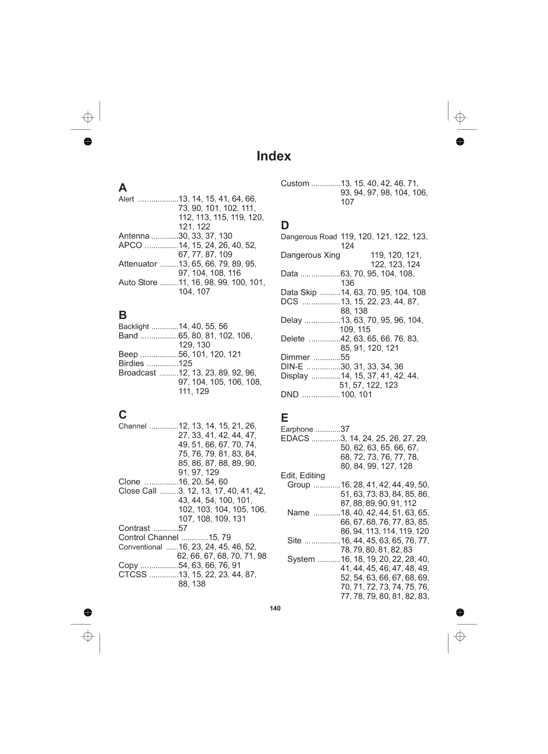 Uniden UBCD996T manual Index 