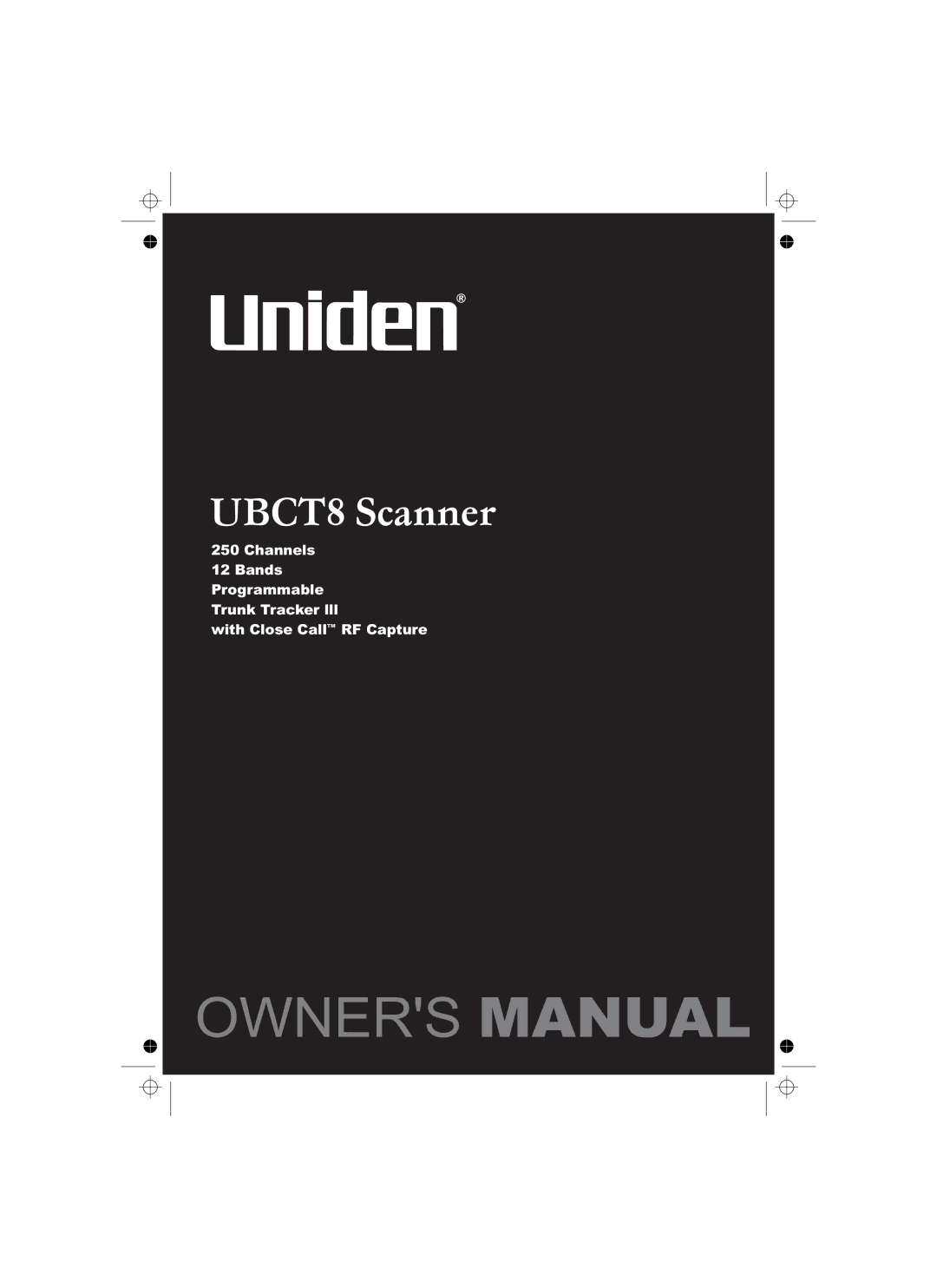 Uniden owner manual UBCT8 Scanner 