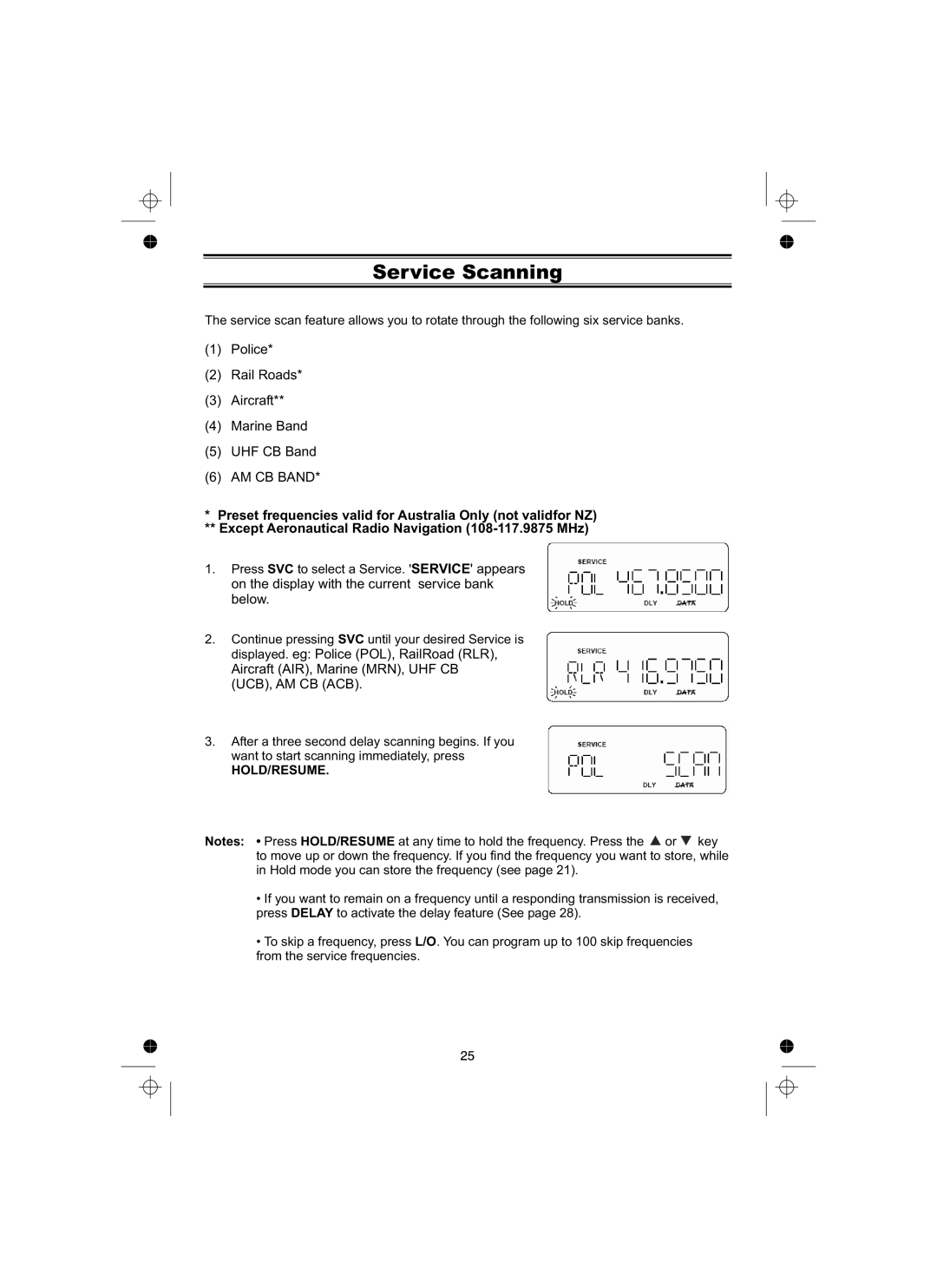 Uniden UBCT8 owner manual Service Scanning, Ucb, Am Cb Acb 