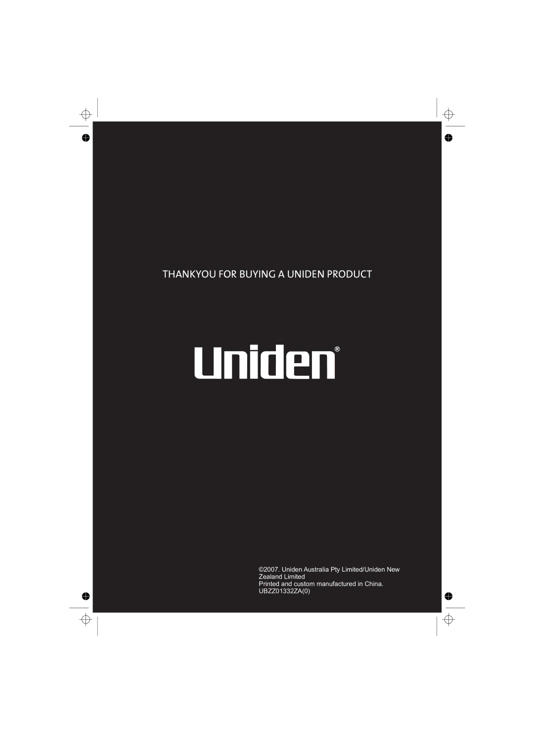 Uniden UBCT8 owner manual Thankyou for Buying a Uniden Product 