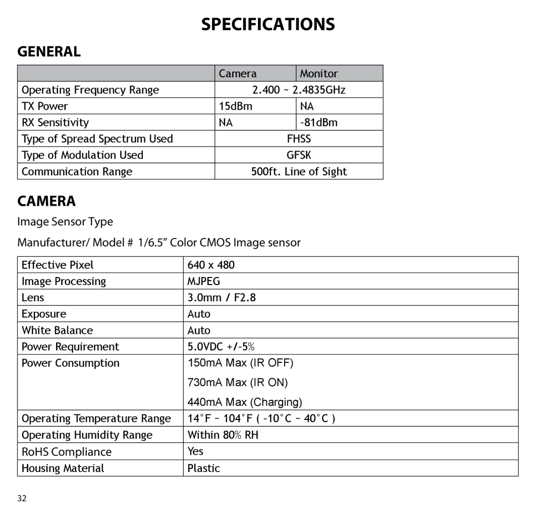 Uniden UBR223 manual Specifications, General 