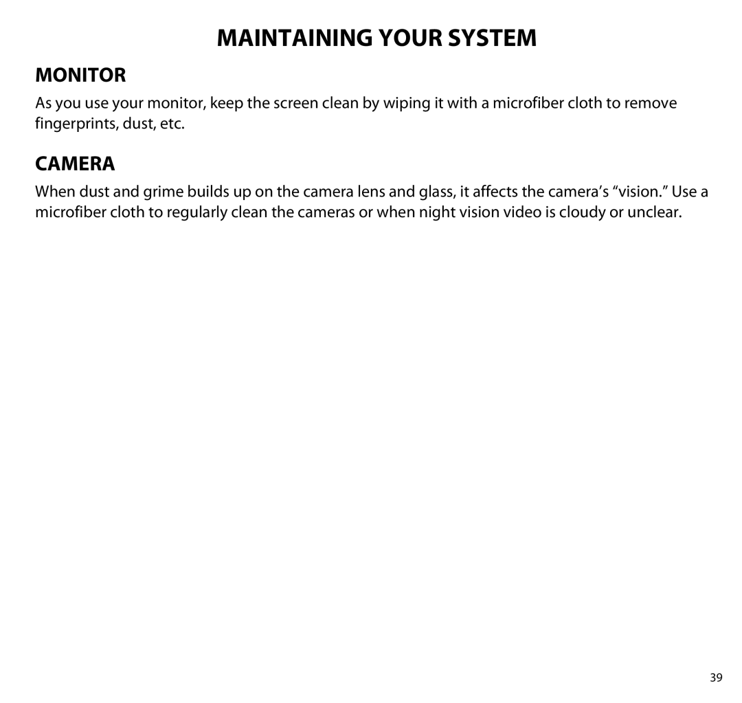 Uniden UBR243 manual Maintaining Your System, Monitor 