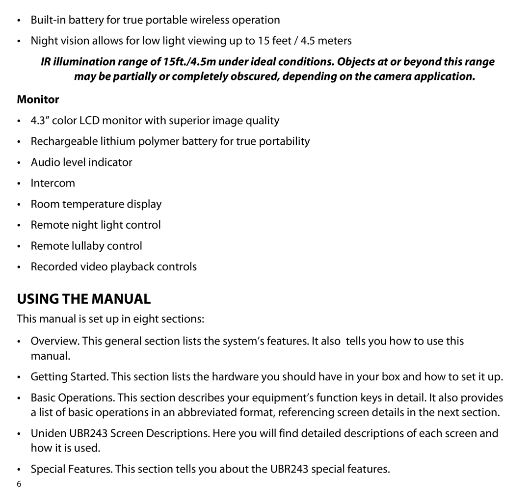 Uniden UBR243 manual Using the Manual, Monitor 