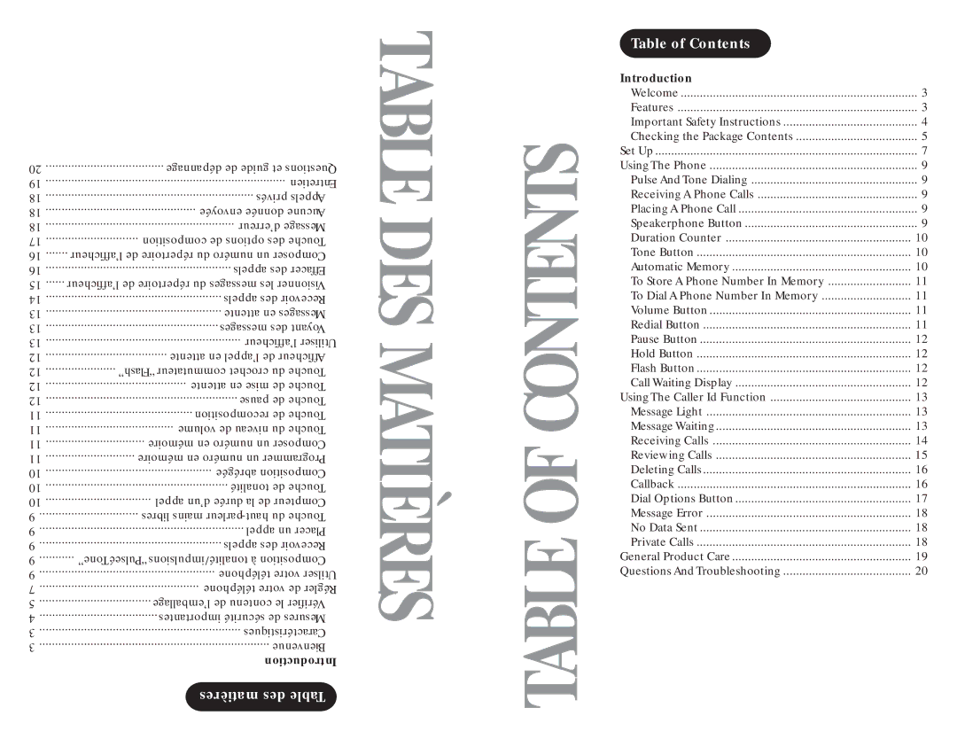 Uniden UCIS 3000 manual Table of Contents 