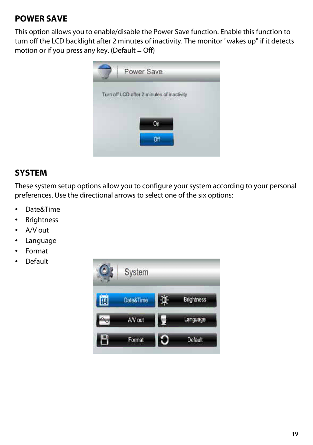 Uniden UDR444 owner manual Power Save, System 