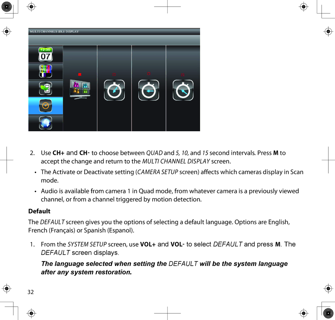 Uniden UDS655 manual Default 