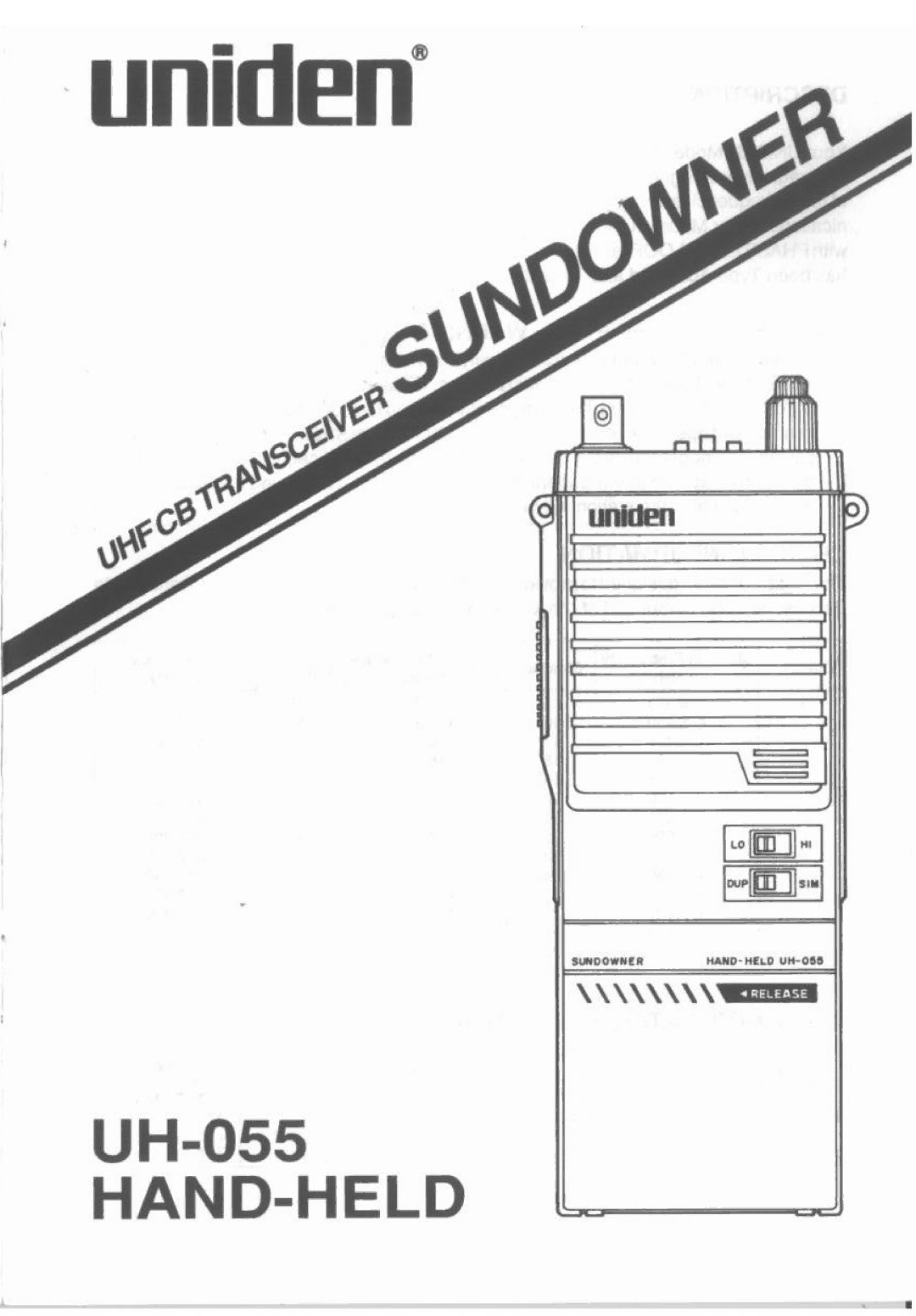 Uniden UH-055 manual 