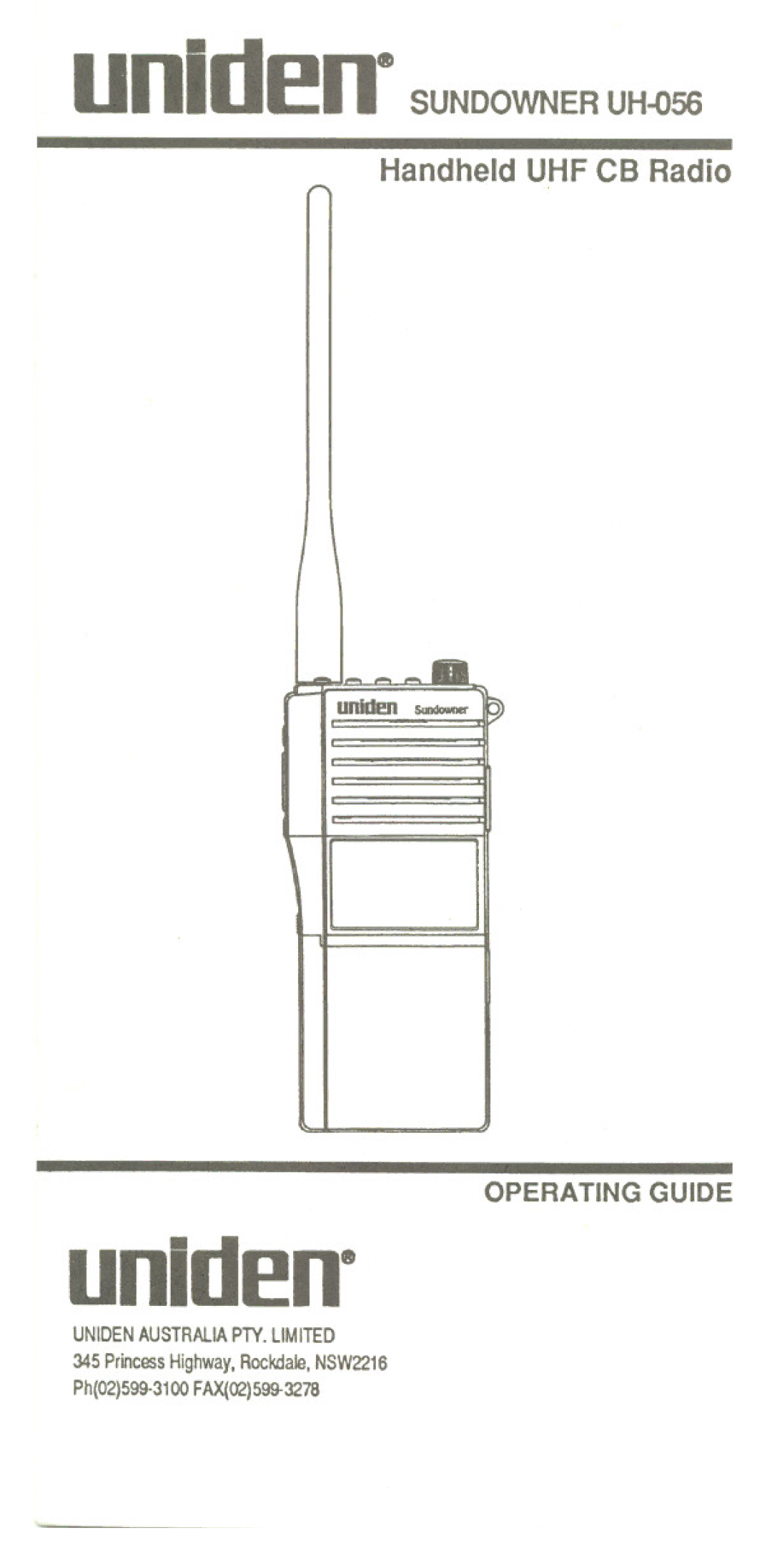 Uniden UH-056 manual UnldE!ne 