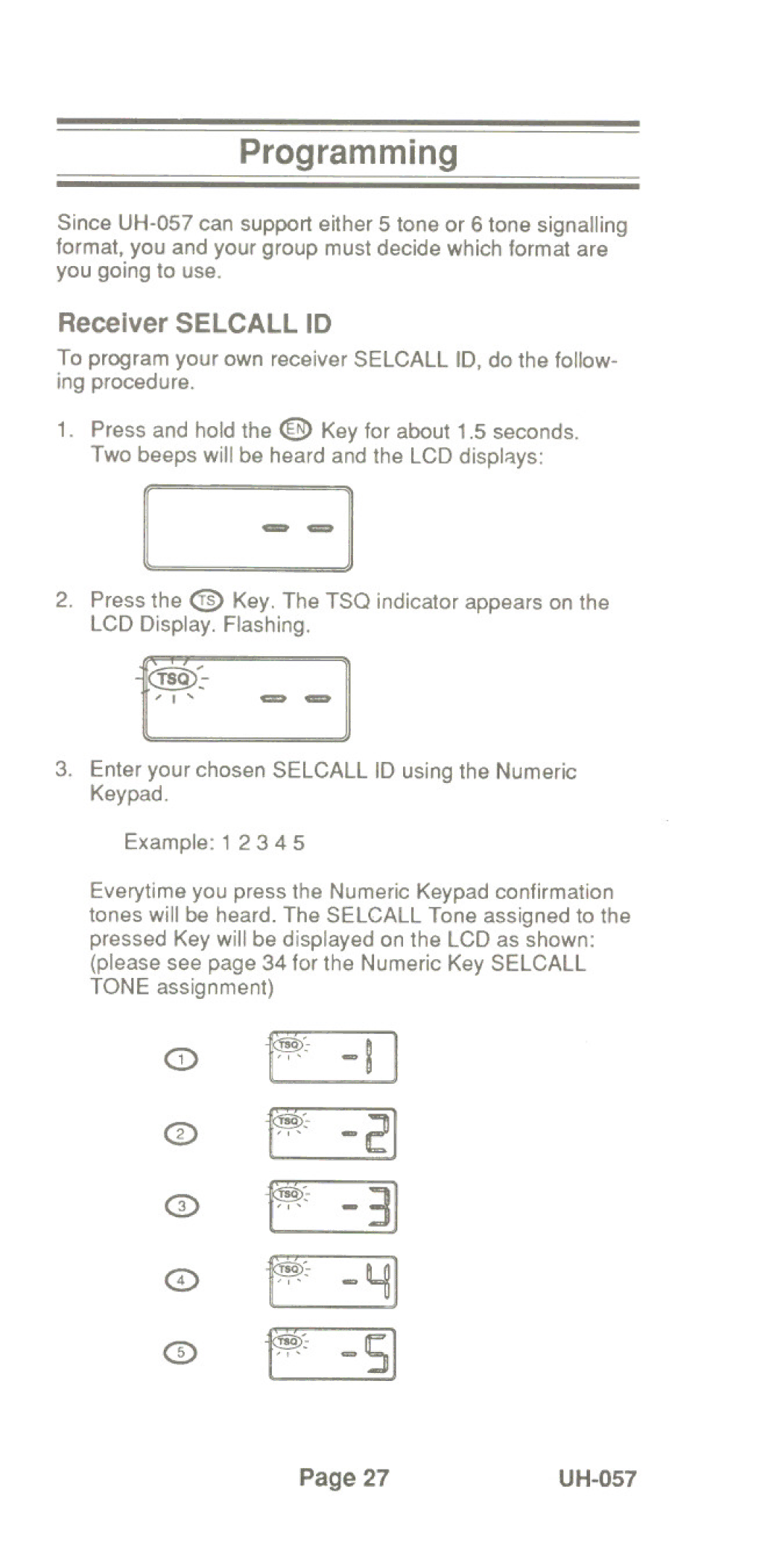 Uniden UH-057 manual CD 1, Adj, Receiver Selcall ID 