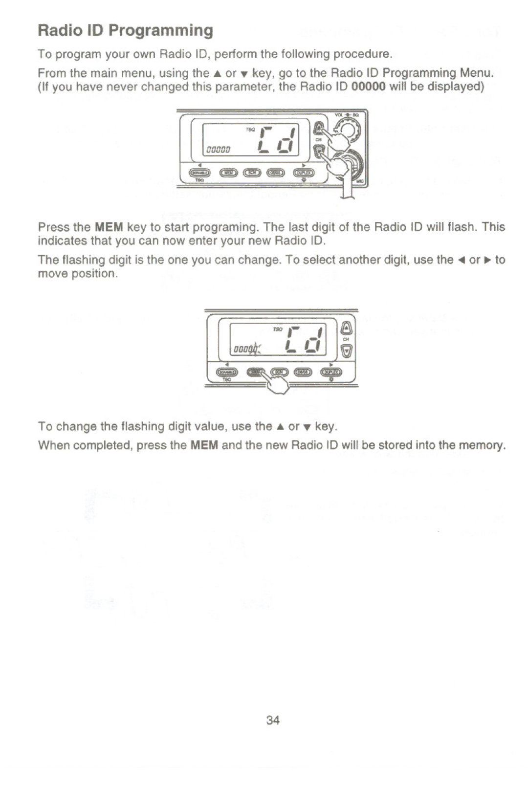 Uniden UH-100 owner manual Tsq,- -Iis, Radio ID Programming 