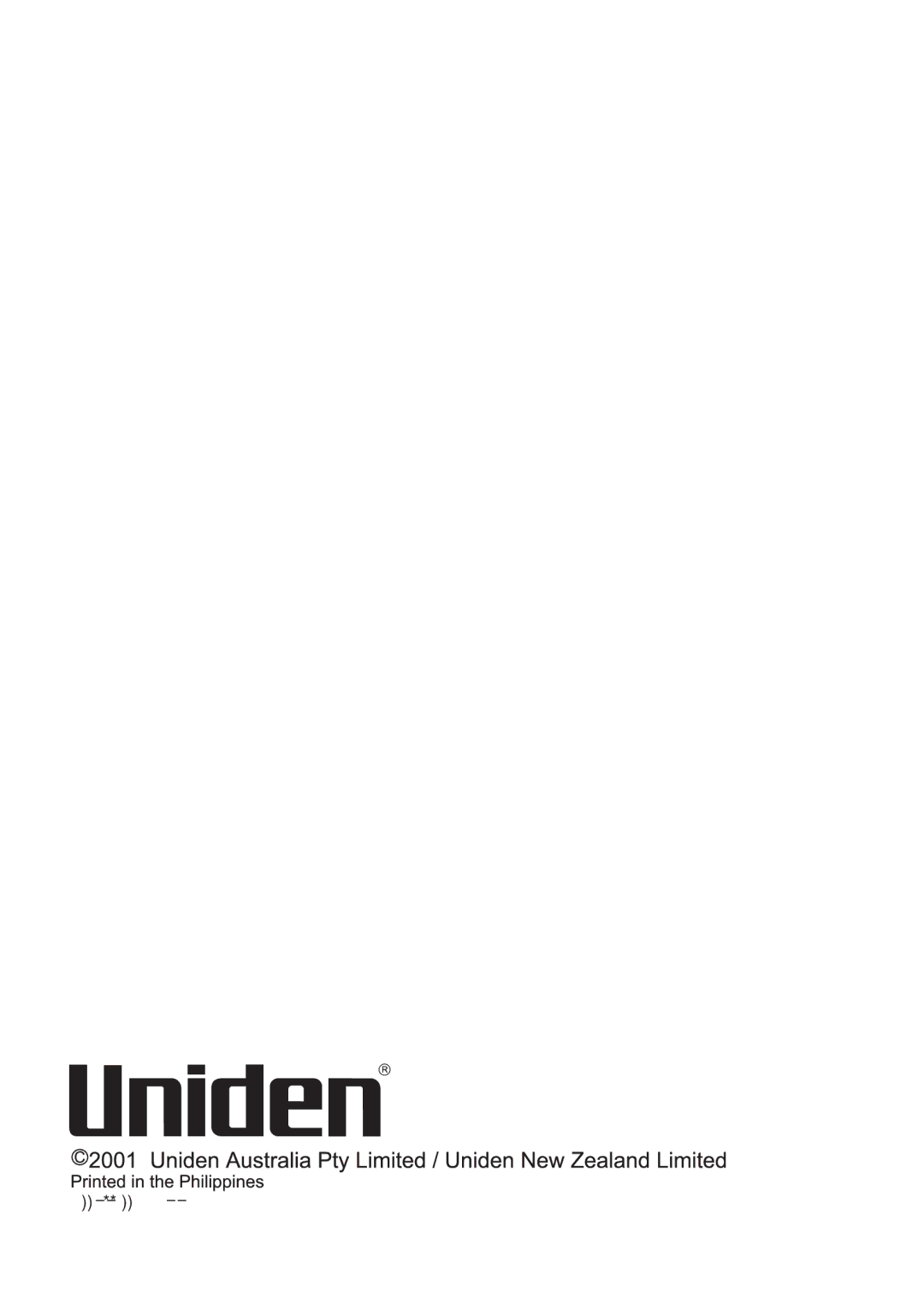 Uniden UH012 manual UTZZ01882ZZ 