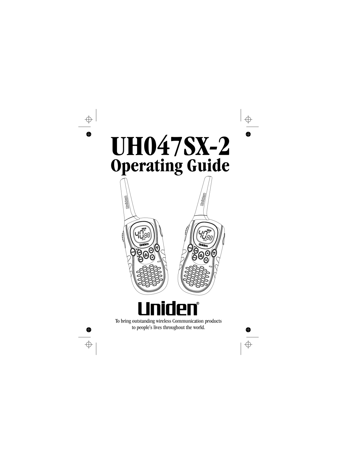 Uniden uh012sx manual UH047SX-2 