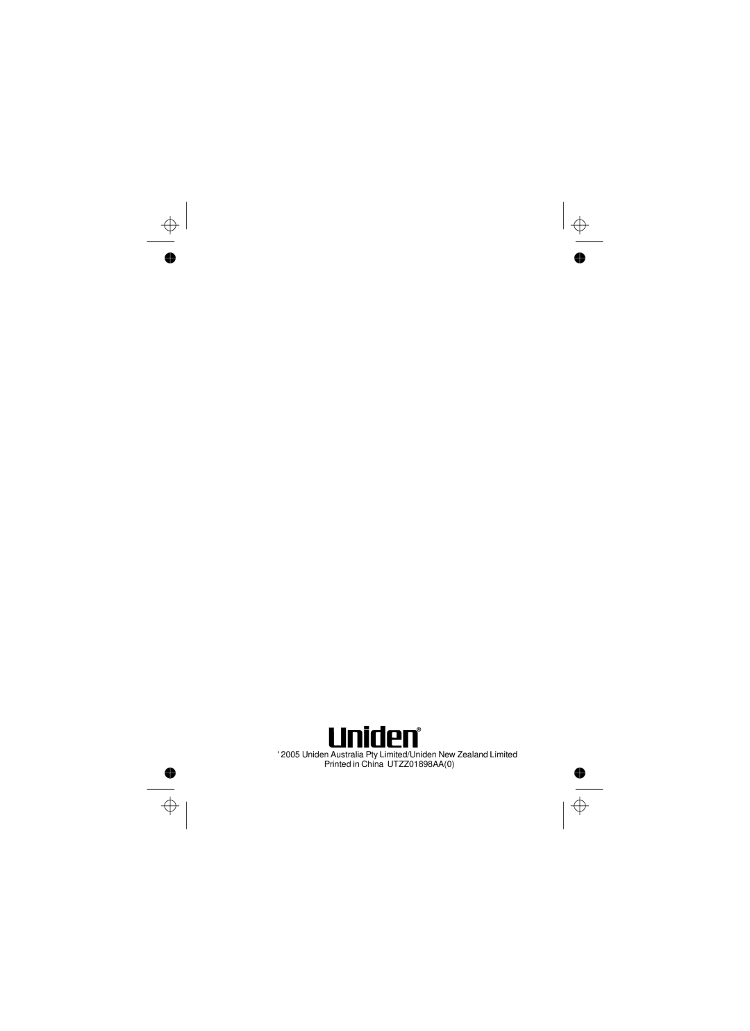 Uniden UH044DP manual Uniden Australia Pty Limited/Uniden New Zealand Limited 