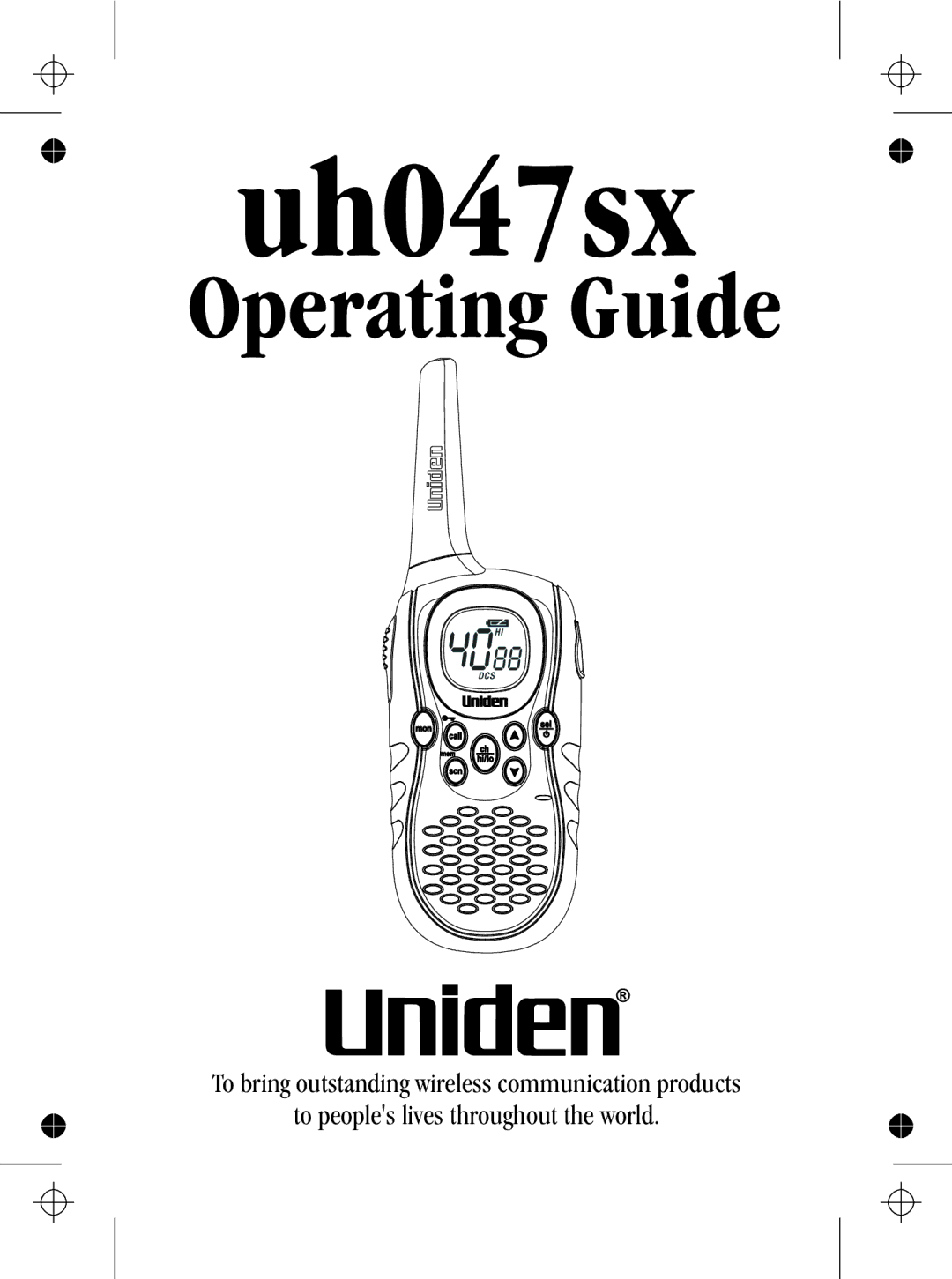 Uniden UH047sx manual Uh047sx 