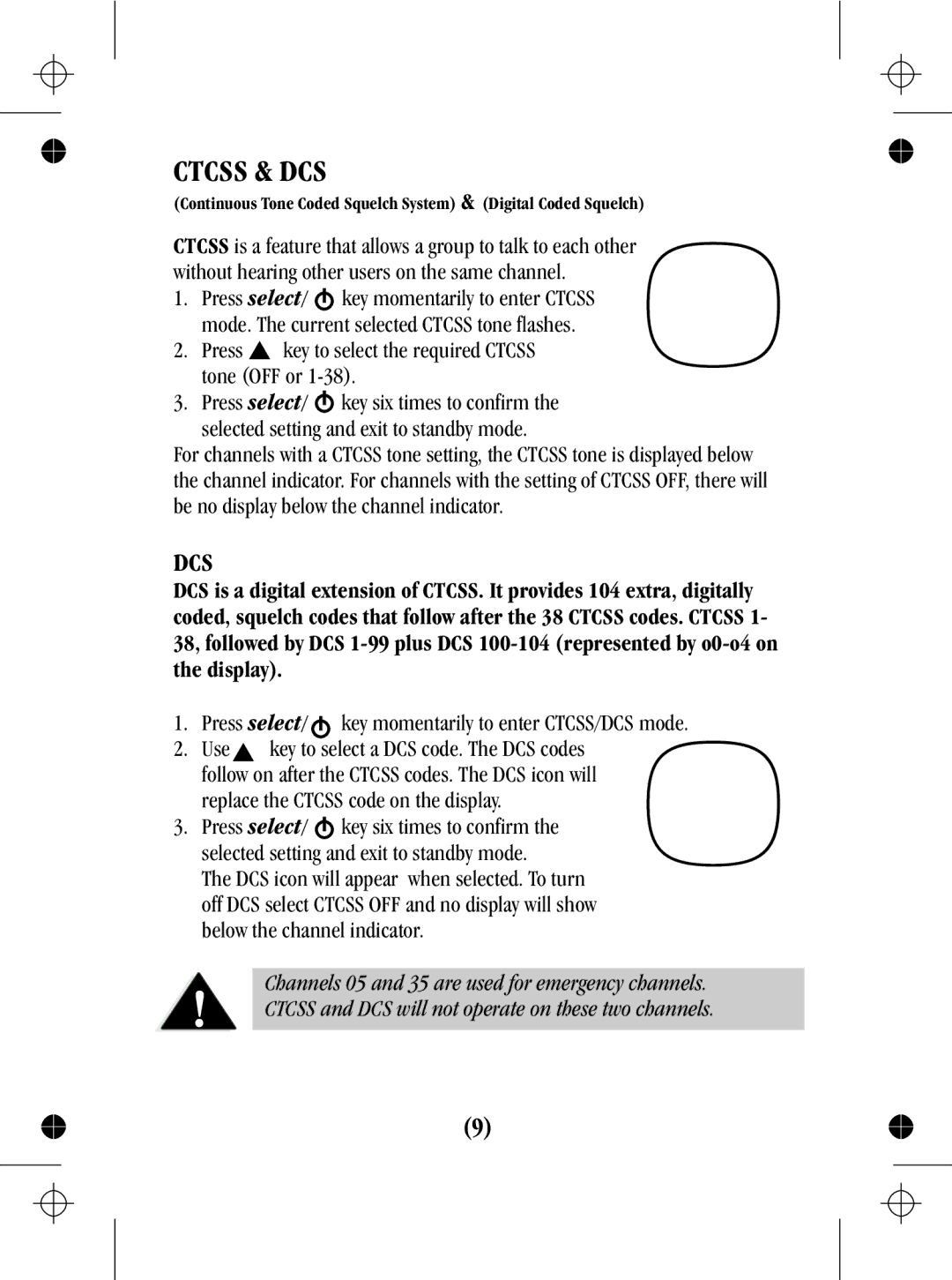 Uniden UH047sx manual Ctcss & DCS, Dcs 