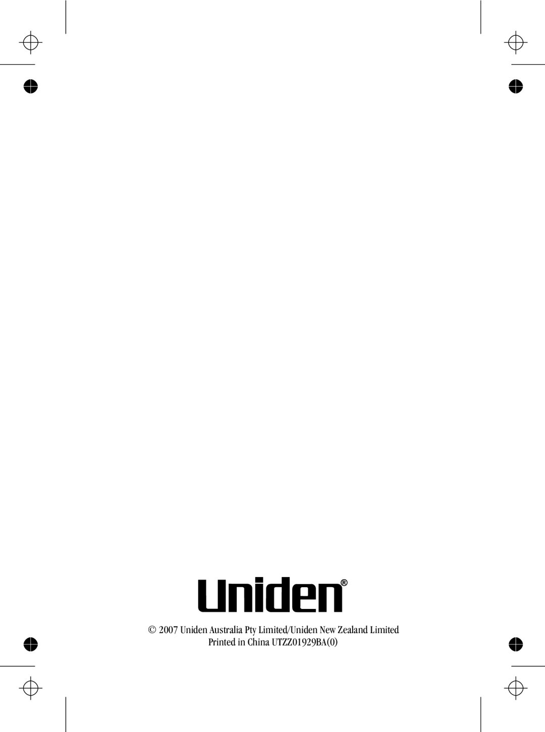 Uniden UH047sx manual Uniden Australia Pty Limited/Uniden New Zealand Limited 