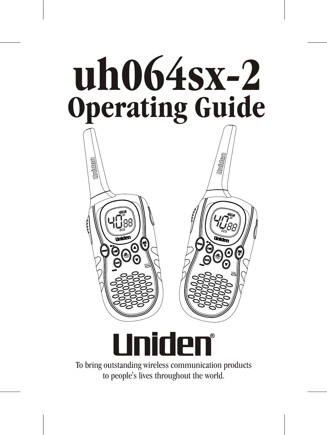 Uniden uh064sx-2 manual Uh064sx-2 