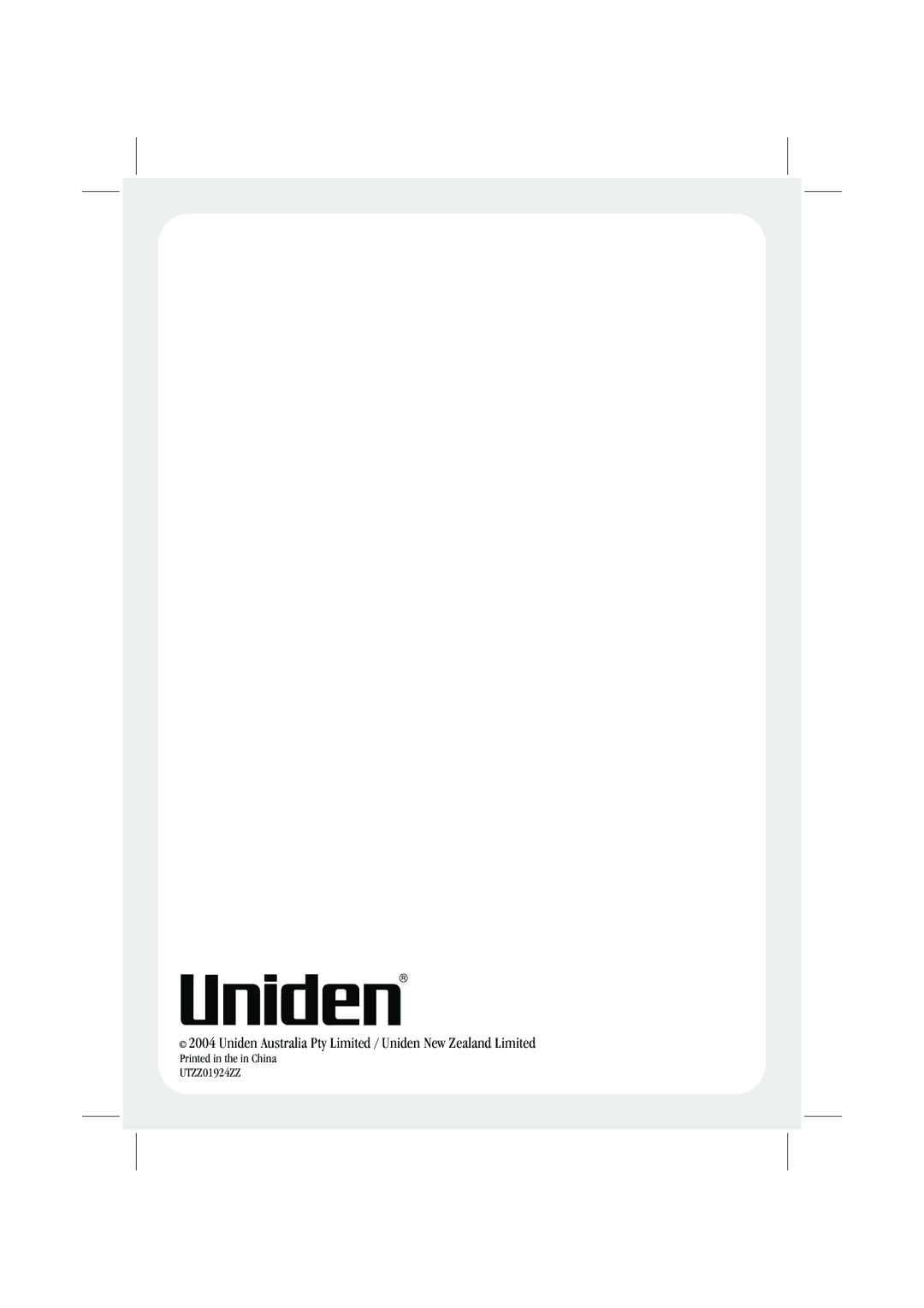 Uniden UH088sx manual Uniden Australia Pty Limited / Uniden New Zealand Limited 