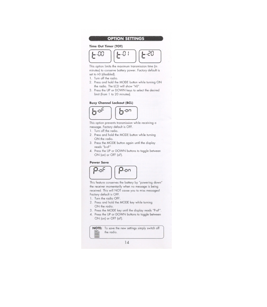 Uniden UHO45XR manual Busy Channel Lockout BCL, Power- Save 