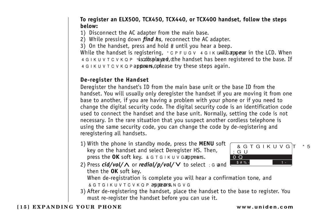 Uniden UIP165P owner manual De-register the Handset 