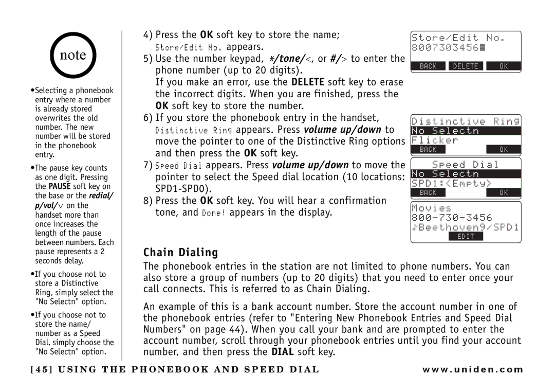 Uniden UIP165P owner manual Chain Dialing, Qxkgu 