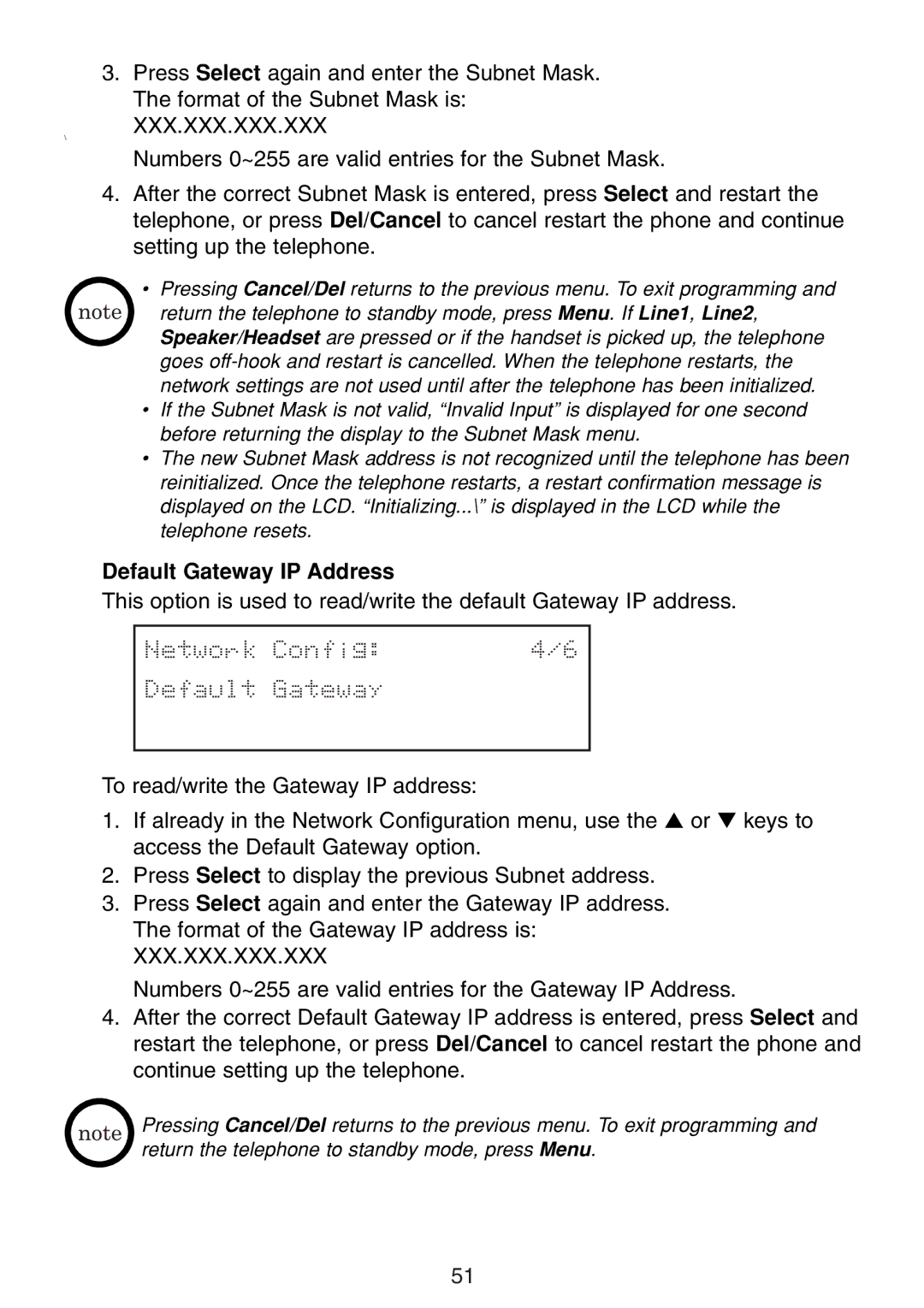 Uniden UIP300 manual Default Gateway IP Address, Network Config Default Gateway 