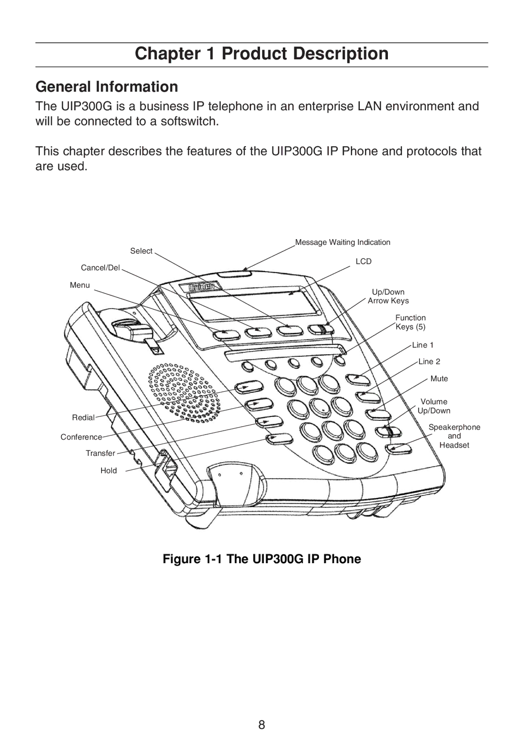 Uniden UIP300G manual Product Description, General Information 