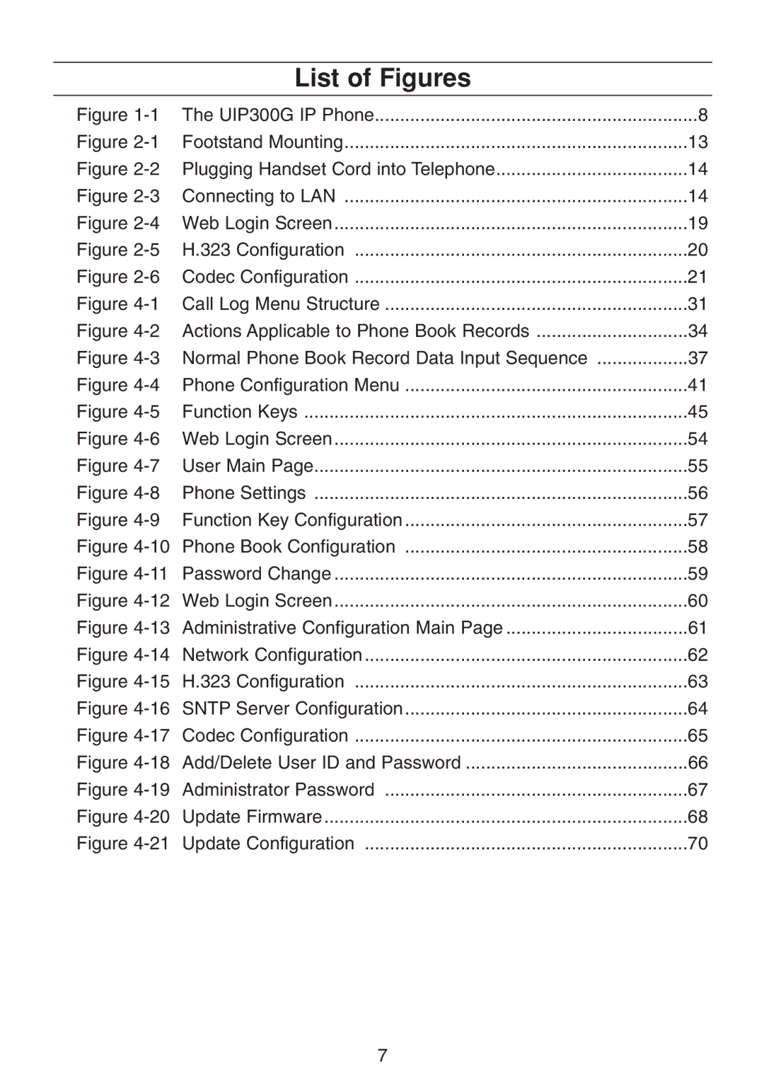 Uniden UIP300G manual List of Figures, Normal Phone Book Record Data Input Sequence 