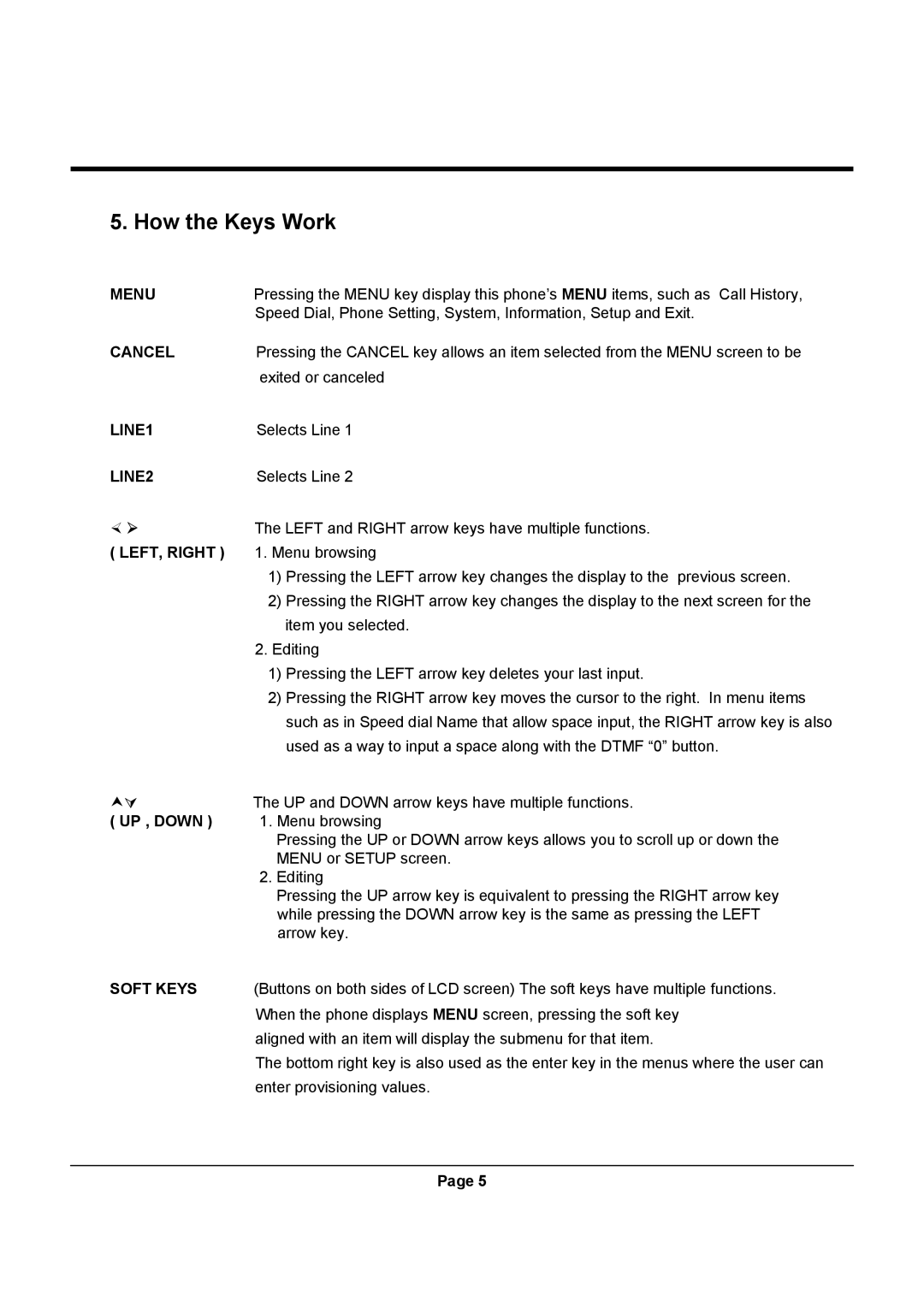 Uniden UIP312 manual How the Keys Work, UP , Down 