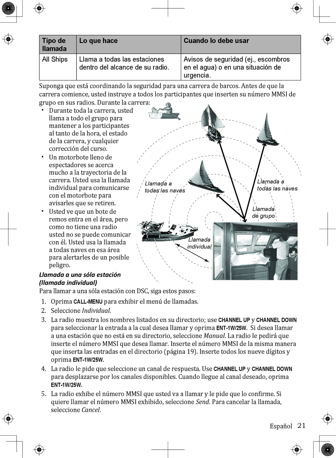 Uniden UM380 owner manual Llamada a una sóla estación llamada individual 