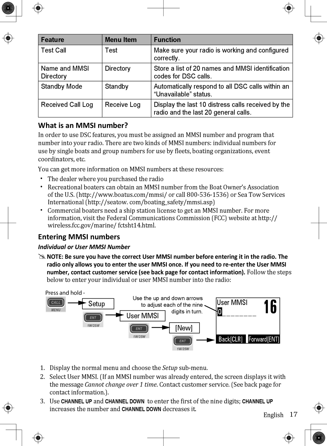 Uniden UM380BK owner manual What is an Mmsi number?, Entering Mmsi numbers, Individual or User Mmsi Number 