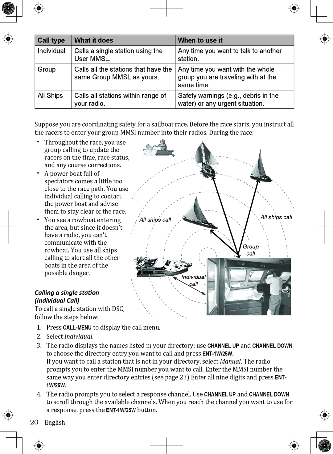 Uniden UM380BK owner manual Calling a single station Individual Call, Select Individual 