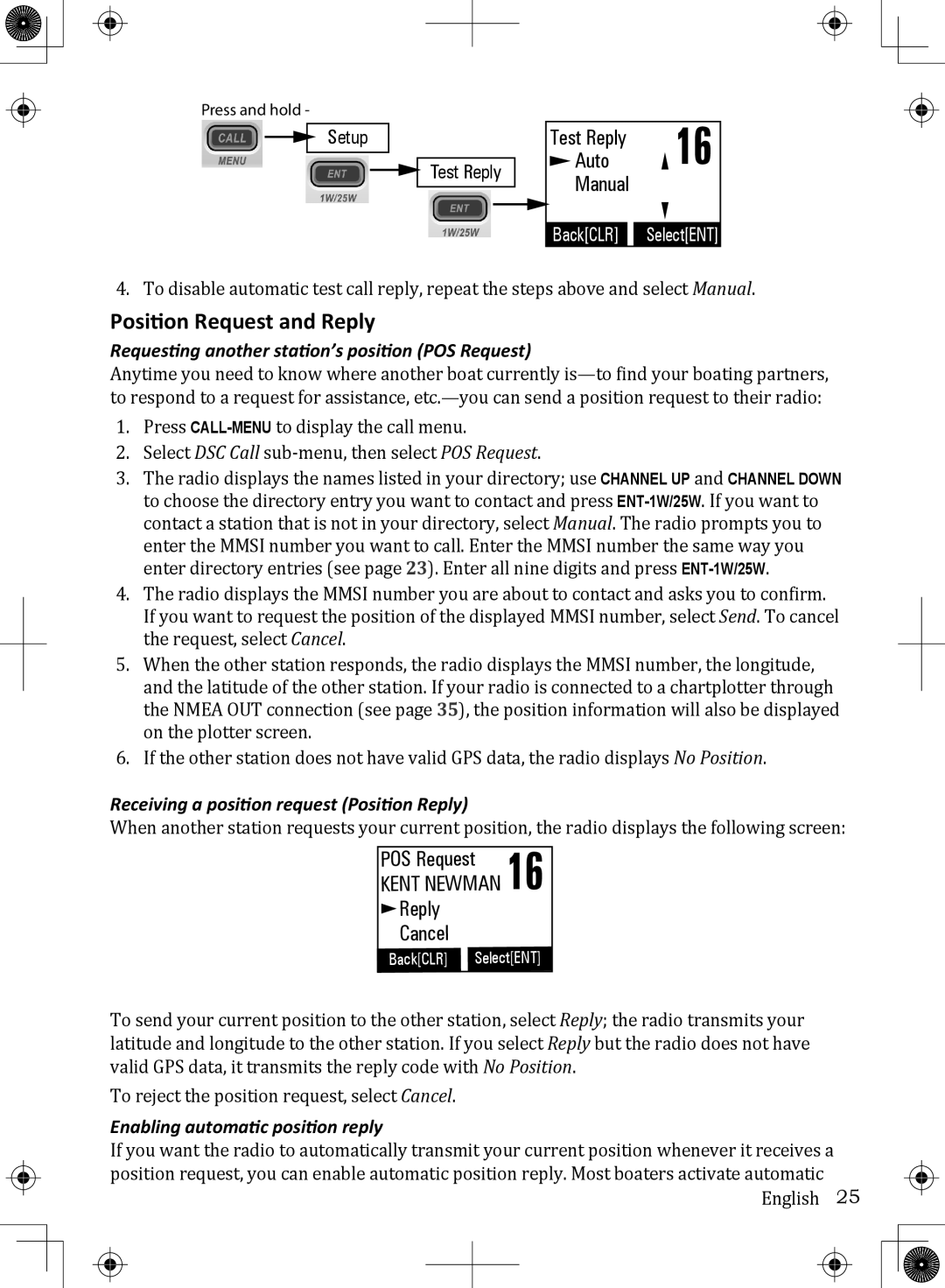 Uniden UM380BK owner manual Position Request and Reply, Requesting another station’s position POS Request 