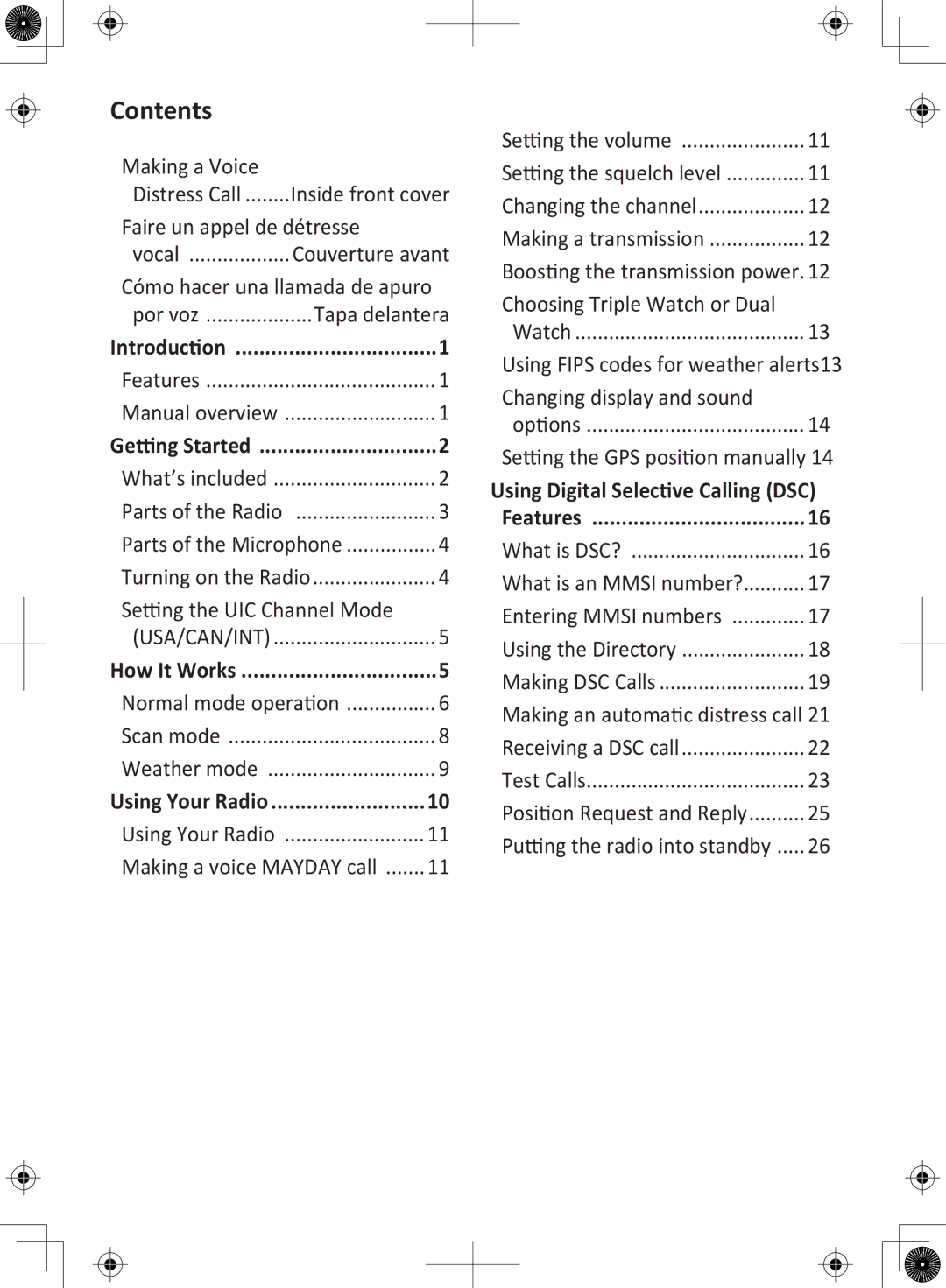 Uniden UM380BK owner manual Contents 