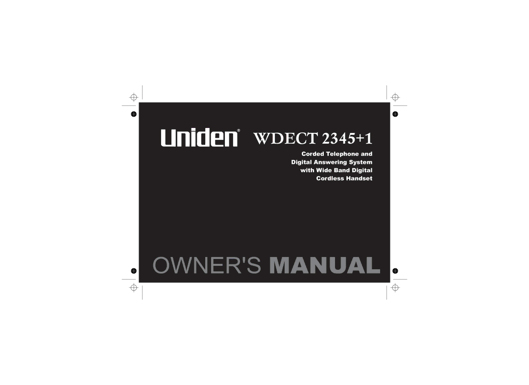 Uniden WDECT 2345+1 owner manual Wdect 2345+1 