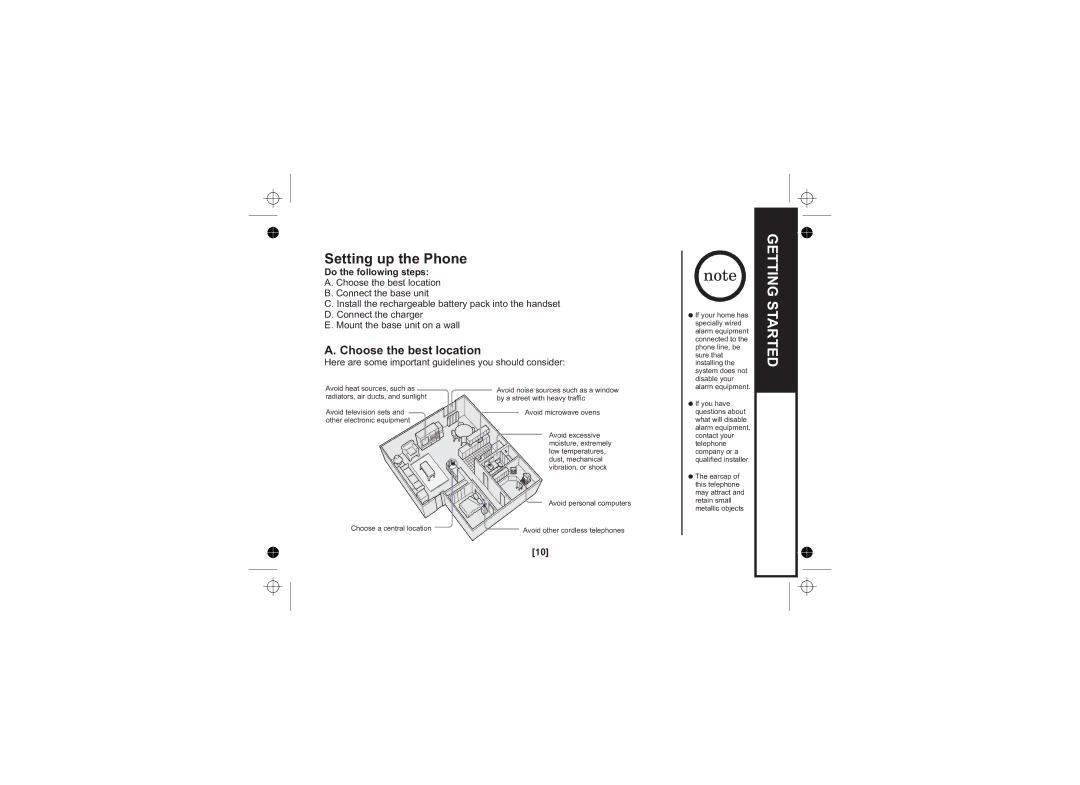 Uniden WDECT 2345+1 owner manual Setting up the Phone, Choose the best location, Do the following steps 