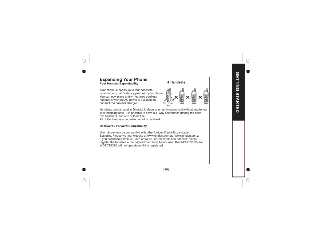 Uniden WDECT 2345+1 owner manual Expanding Your Phone, Four Handset Expandability, Backward / Forward Compatibility 