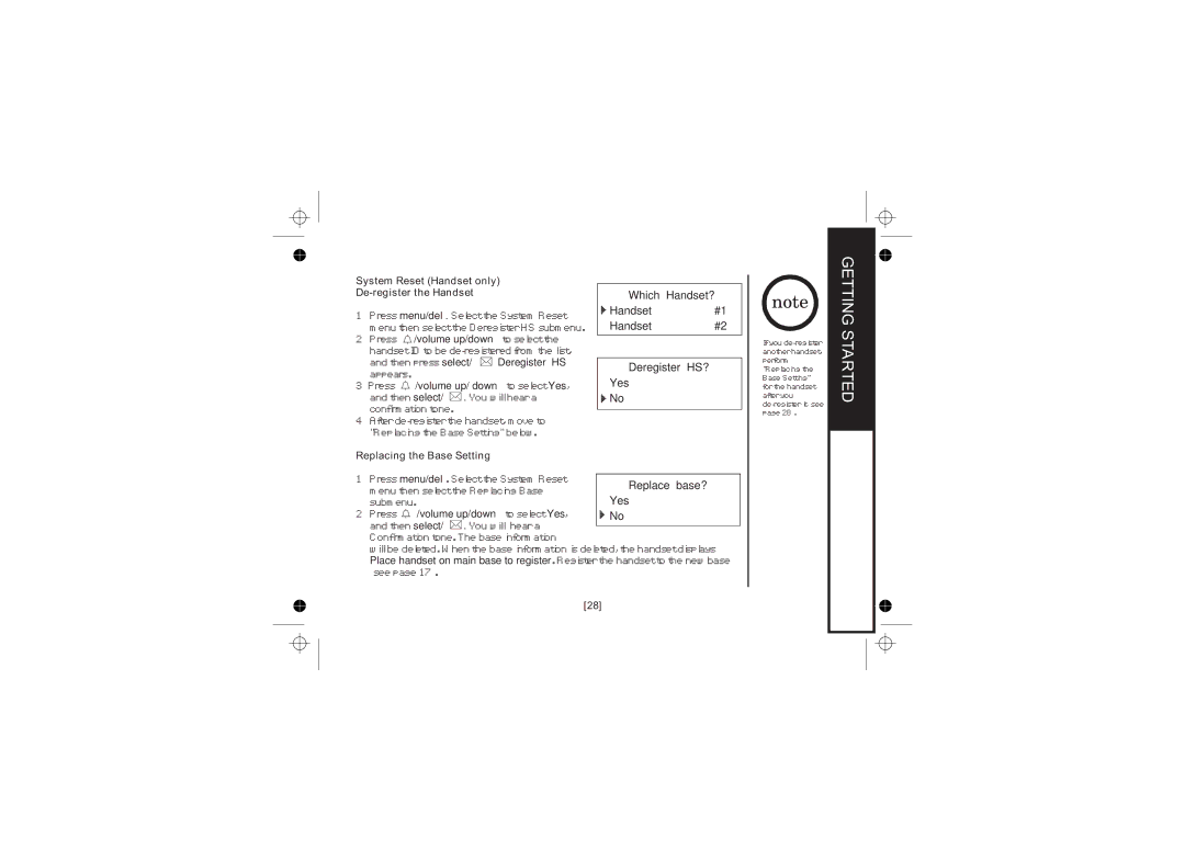 Uniden WDECT 2345+1 owner manual Which Handset?, Deregister HS?, Yes 