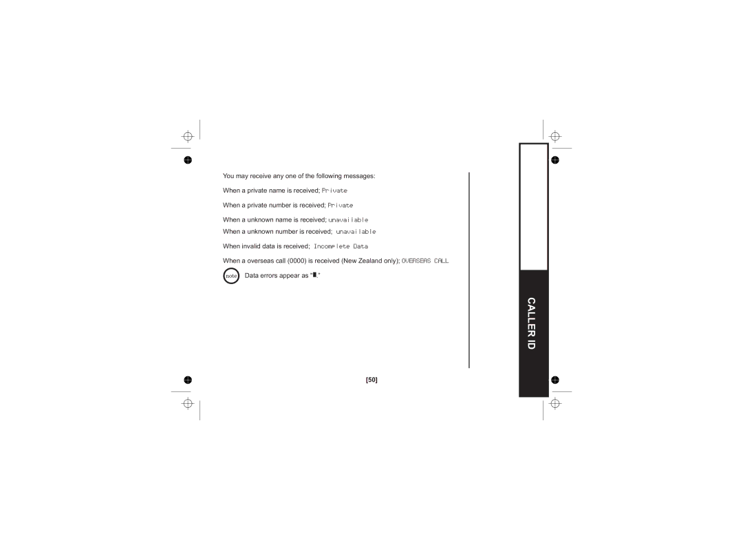 Uniden WDECT 2345+1 owner manual Caller ID 