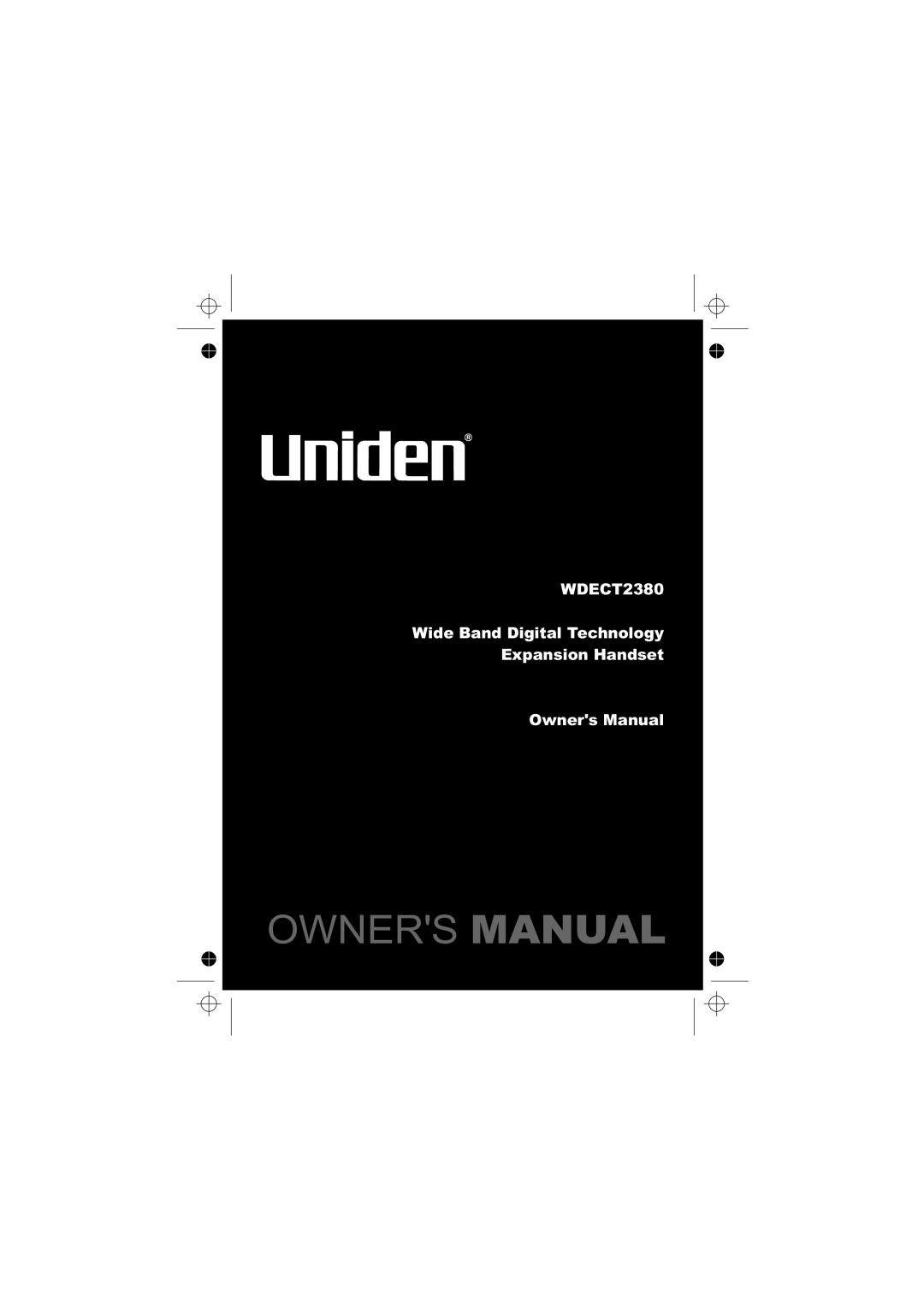 Uniden WDECT2380 owner manual 