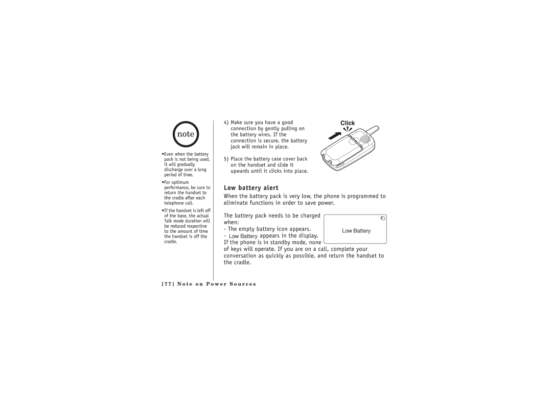 Uniden WDECT2385 owner manual Low Battery 