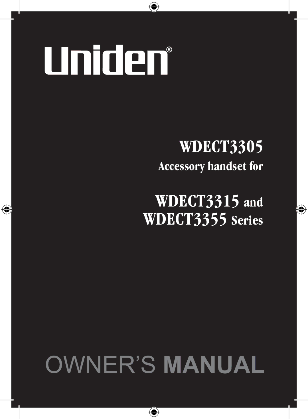 Uniden WDECT3315 owner manual WDECT3305, Accessory handset for 