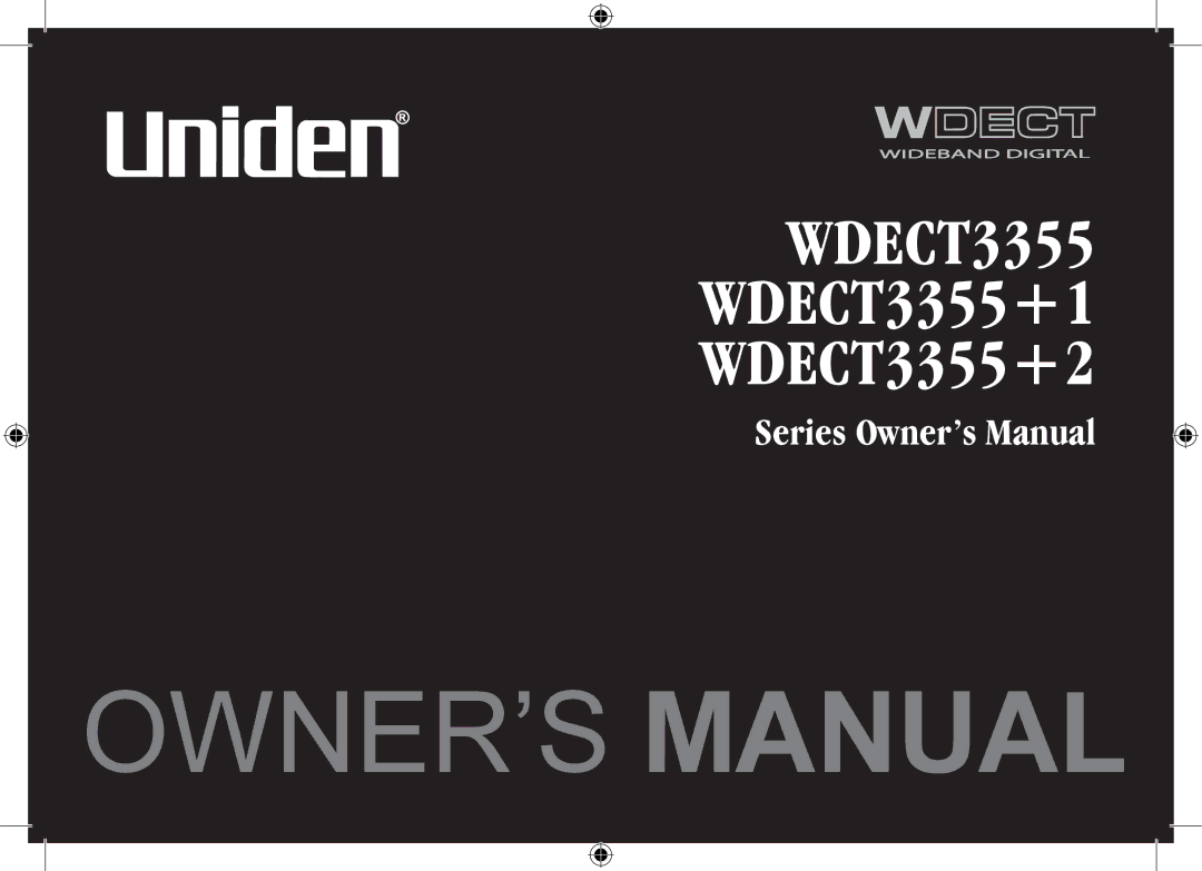 Uniden WDECT3355, WDECT3355 owner manual 